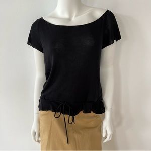 Guccis silk knit top black
